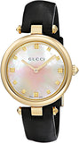 Gucci Diamantissima Quartz Mother of Pearl Dial Black Leather Strap Watch for Women - YA141404 Buy Now By Gucci