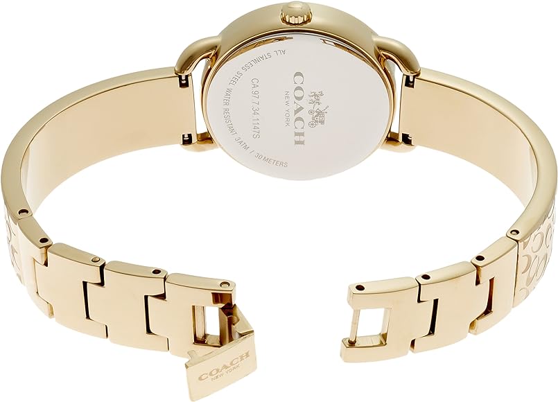 Coach Delancey Diamonds Silver Dial Gold Steel Strap Watch for Women - 14502354 Buy Now By Coach