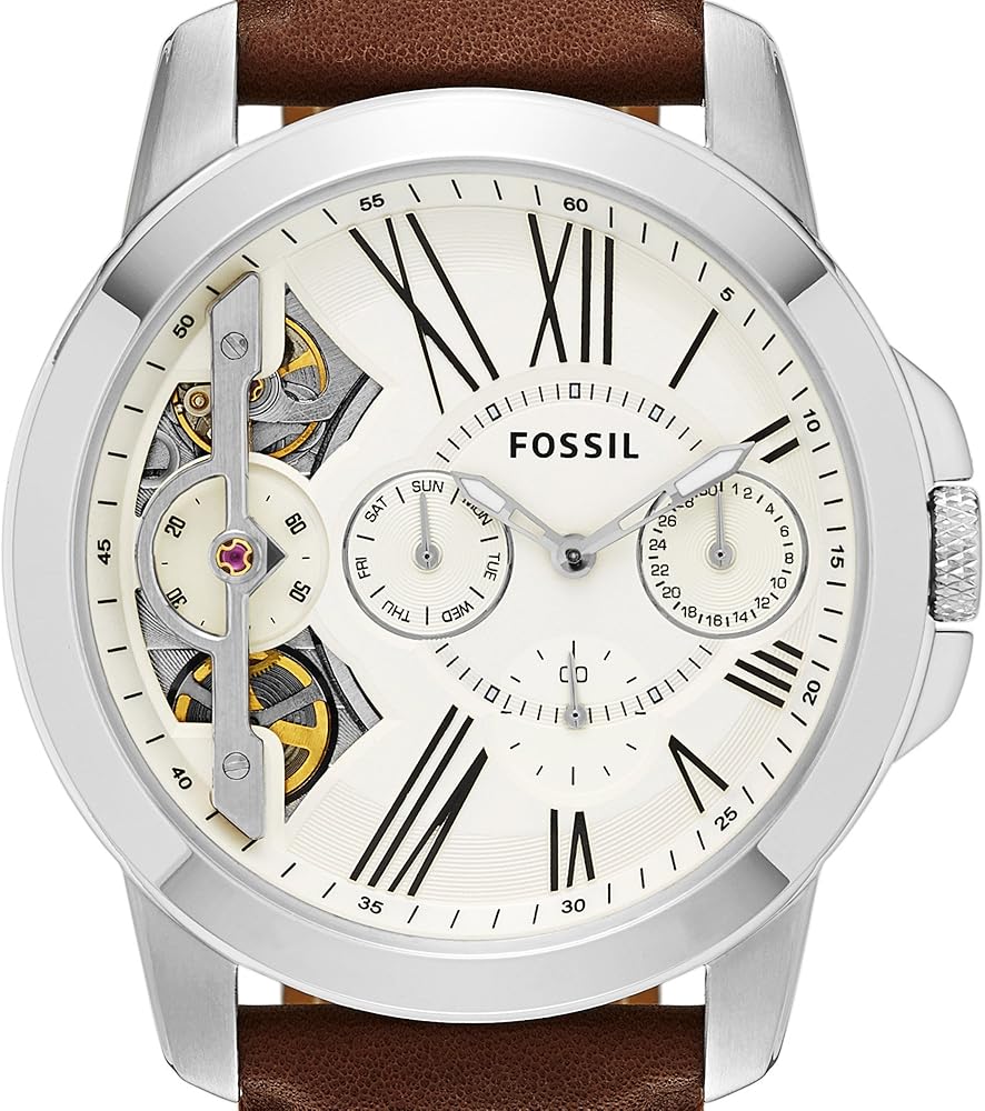 Fossil Grant Twist Multi-Function White Dial Brown Leather Strap Watch for Men - ME1144 Buy Now By Fossil
