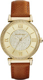 Michael Kors Catlin Champagne Dial Brown Leather Strap Watch for Women - MK2375 Buy Now By Michael Kors