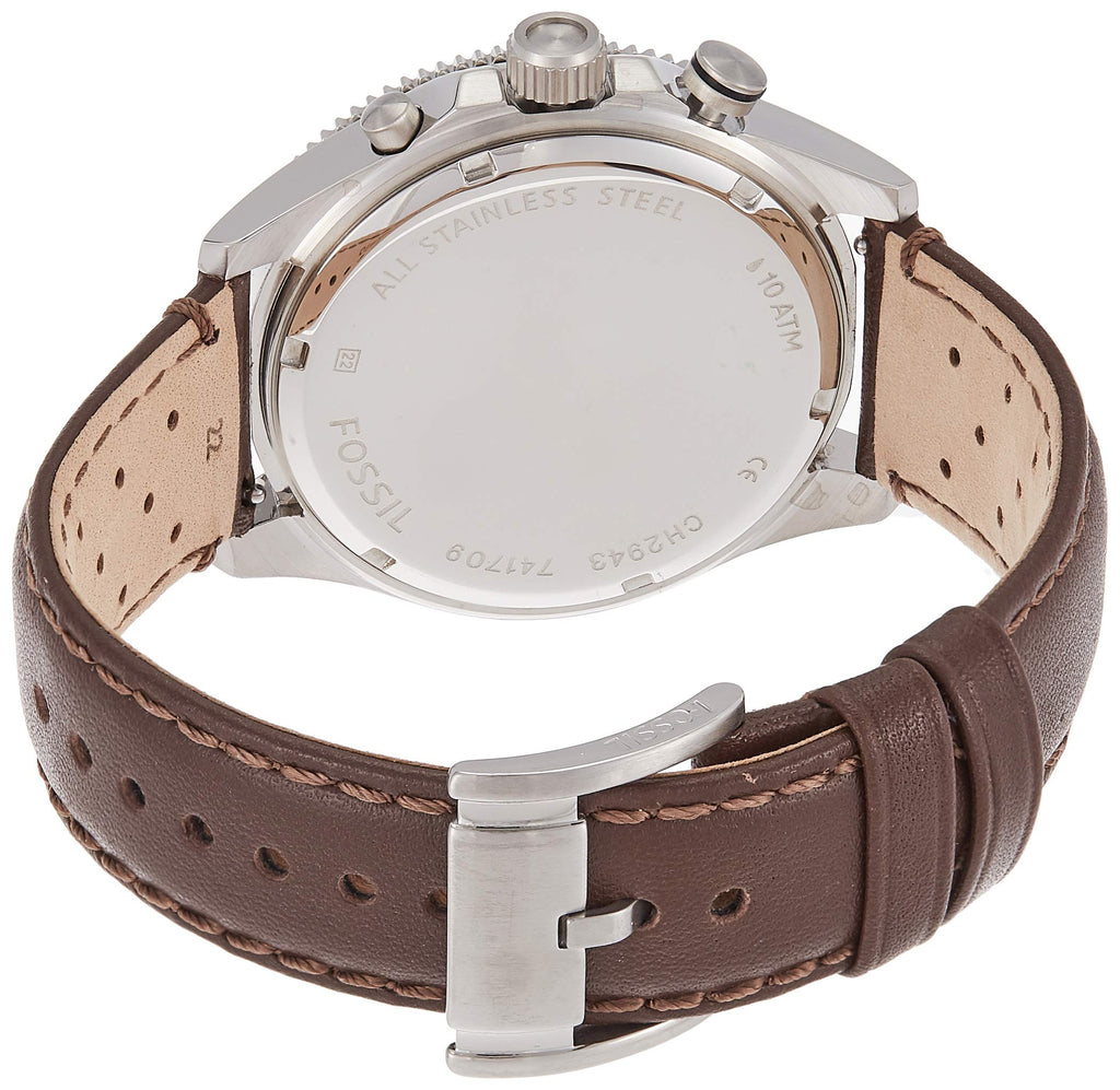 Fossil Wakefield Chronograph White Dial Brown Leather Strap Watch for Men - CH2943 Buy Now By Fossil