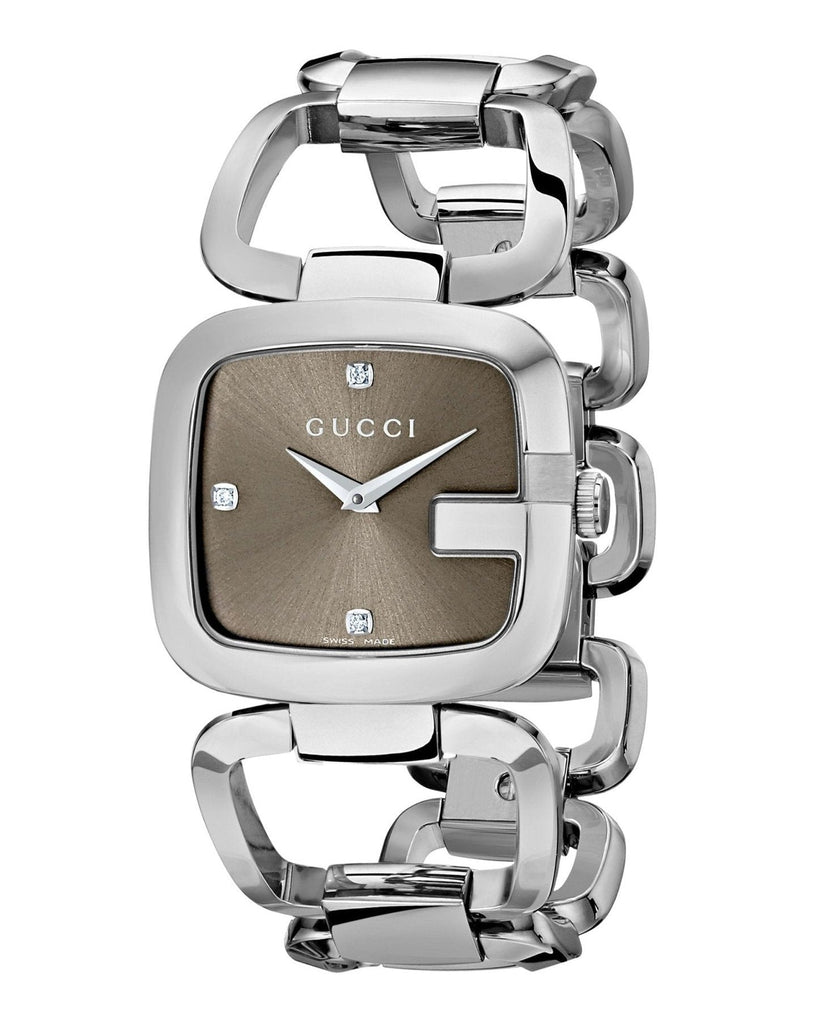 Gucci G Gucci Brown Dial Silver Steel Strap Watch For Women - YA125401 Buy Now By Gucci