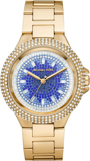 Michael Kors Camille Analog Blue Dial Gold Steel Strap Watch For Women - MK7341 Buy Now By Michael Kors