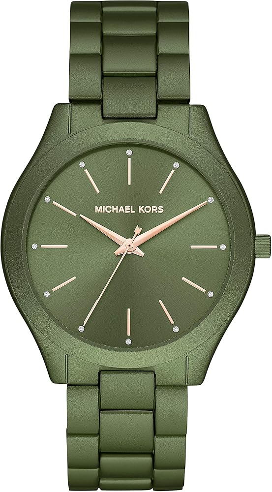 Michael Kors Slim Runway Green Dial Green Steel Strap Watch for Women - MK4526 Buy Now By Michael Kors