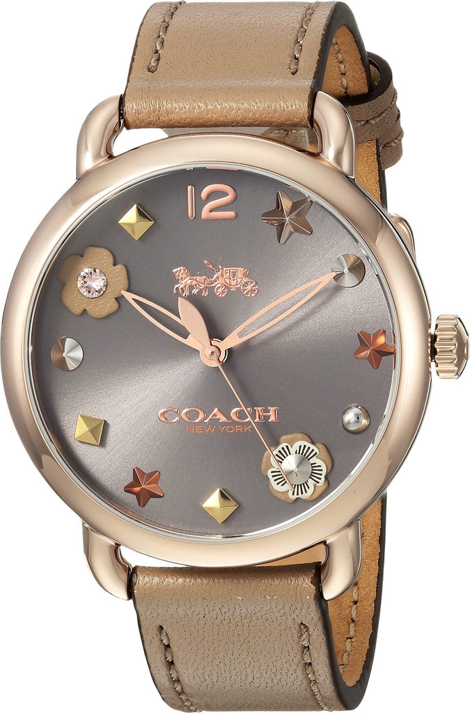 Coach Delancey Grey Dial Grey Leather Strap Watch For Women - 14502797 Buy Now By Coach