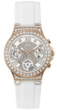 Guess Moonlight Diamonds White Dial White Rubber Strap Watch for Women - GW0257L2 Buy Now By Guess
