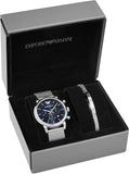 Emporio Armani Luigi Chronograph Blue Dial Silver Mesh Bracelet Watch For Men - AR80038 Buy Now By Emporio Armani