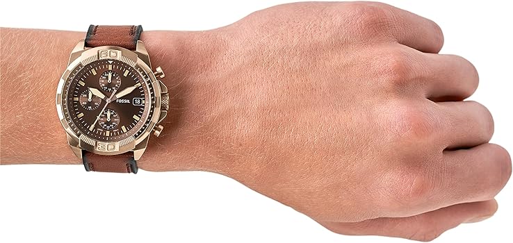Fossil Bronson Chronograph Brown Dial Brown Leather Strap Watch for Men - FS5857 Buy Now By Fossil