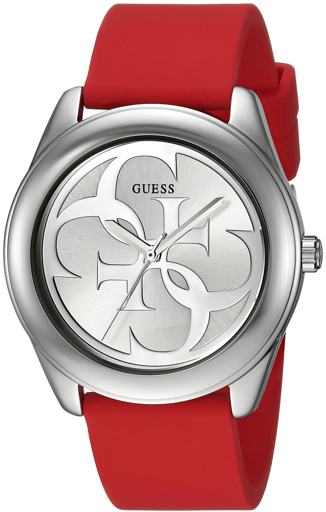 Guess G-Twist Silver Dial Red Rubber Strap Watch for Women - W0911L9 Buy Now By Guess