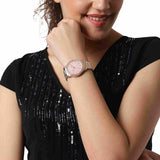 Michael Kors Layton Three Hand Pink Dial Rose Gold Steel Strap Watch For Women - MK6848 Buy Now By Michael Kors