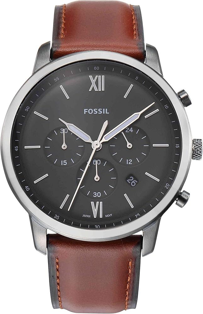 Fossil Neutra Chronograph Grey Dial Brown Leather Strap Watch for Men - FS5512 Buy Now By Fossil