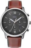 Fossil Neutra Chronograph Grey Dial Brown Leather Strap Watch for Men - FS5512 Buy Now By Fossil