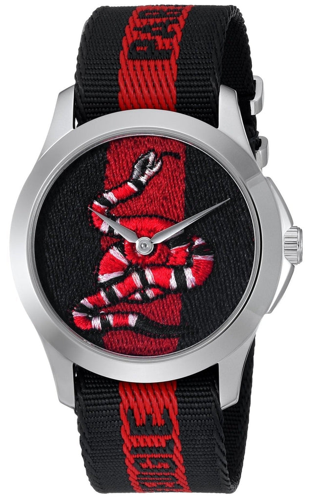 Gucci Le Marche Des Merveilles Blue Red Dial Blue Red Nylon Strap Unisex Watch - YA126493 Buy Now By Gucci