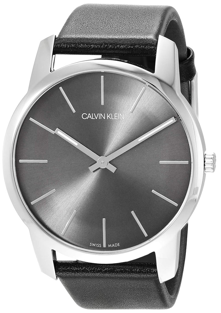 Calvin Klein City Grey Dial Black Leather Strap Watch For Men - K2G21107 Buy Now By Calvin Klein