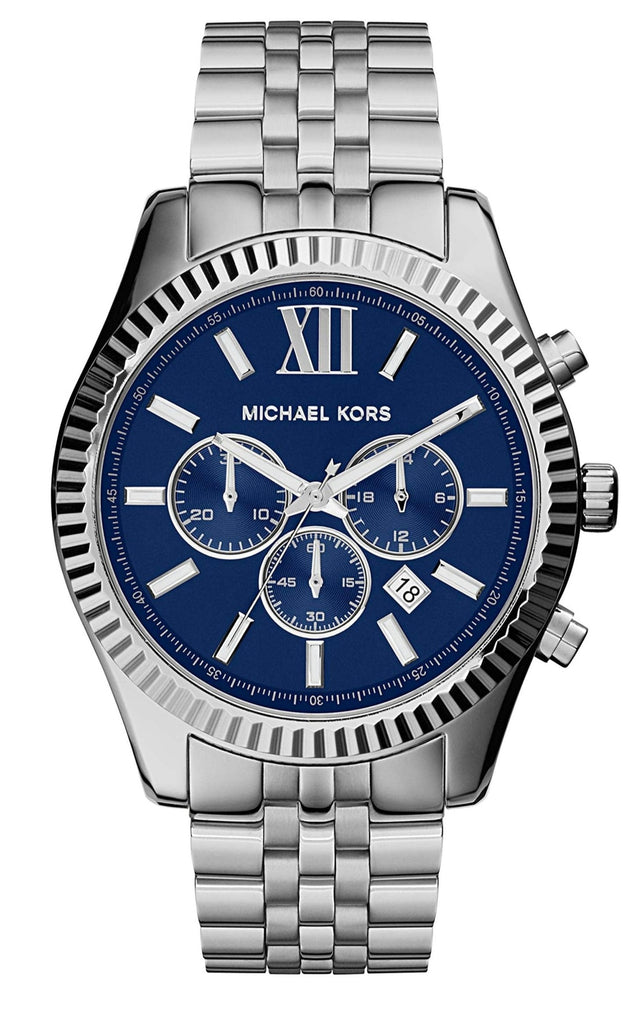 Michael Kors Lexington Chronograph Blue Dial Silver Steel Strap Watch for Men - MK8280 Buy Now By Michael Kors