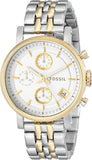Fossil Original Boyfriend Analog White Dial Two Tone Steel Strap Watch for Women - ES3746 Buy Now By Fossil