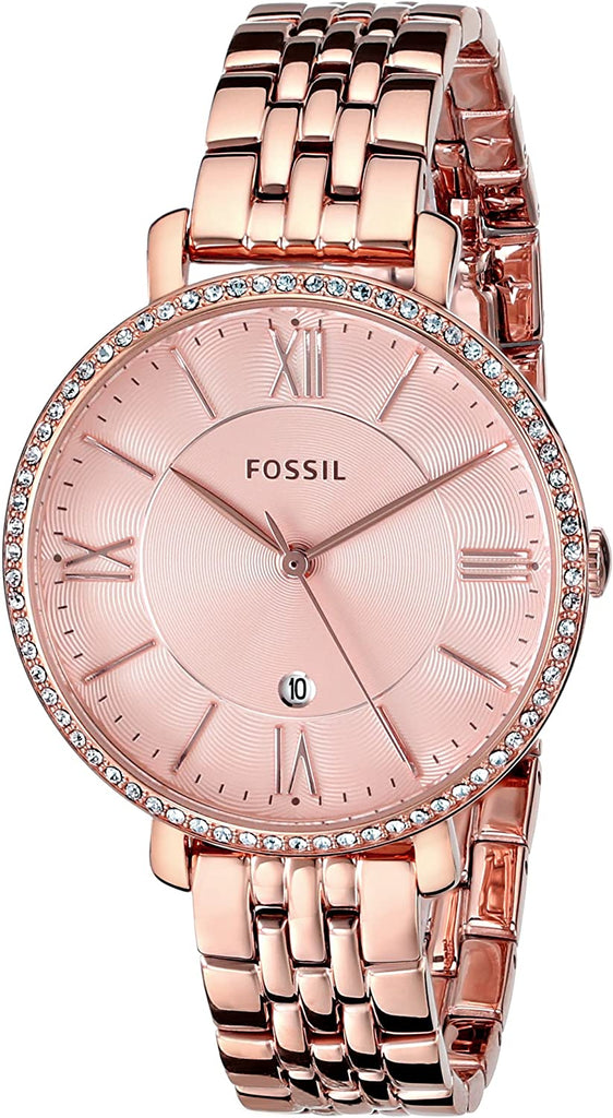 Fossil Jacqueline Rose Gold Dial Rose Gold Steel Strap Watch for Women - ES3632 Buy Now By Fossil