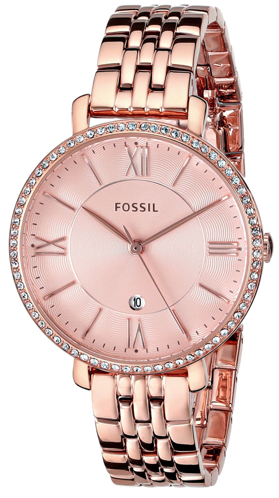 Fossil Jacqueline Rose Gold Dial Rose Gold Steel Strap Watch for Women - ES3632 Buy Now By Fossil