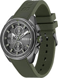 Hugo Boss Volane Chronograph Grey Dial Green Rubber Strap Watch For Men - 1513952 Buy Now By Hugo Boss