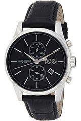 Hugo Boss Jet Black Dial Black Leather Strap Watch for Men - 1513279 Buy Now By Hugo Boss