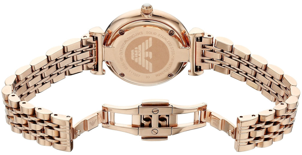 Emporio Armani Gianni T Bar Mother of Pearl Rose Gold Stainless Steel Strap Watch For Women - AR1909 Buy Now By Emporio Armani