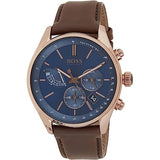 Hugo Boss Grand Prix Blue Dial Brown Leather Strap Watch for Men - 1513604 Buy Now By Hugo Boss