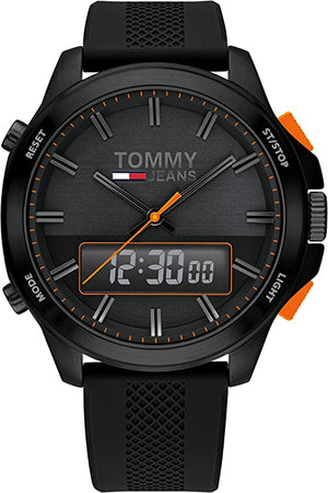 Tommy Hilfiger Jeans Analog Black Dial Black Silicone Strap Watch For Men - 1791763 Buy Now By Tommy Hilfiger