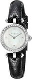 Gucci Diamantissima Diamonds Mother of Pearl Dial Black Leather Strap Watch For Women - YA141511 Buy Now By Gucci