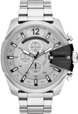 Diesel Mega Chief Chronograph Silver Dial Silver Steel Strap Watch For Men - DZ4501 Buy Now By Diesel