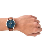 Fossil Townsman Chronograph Blue Dial Brown Leather Strap Watch for Men - FS5279 Buy Now By Fossil