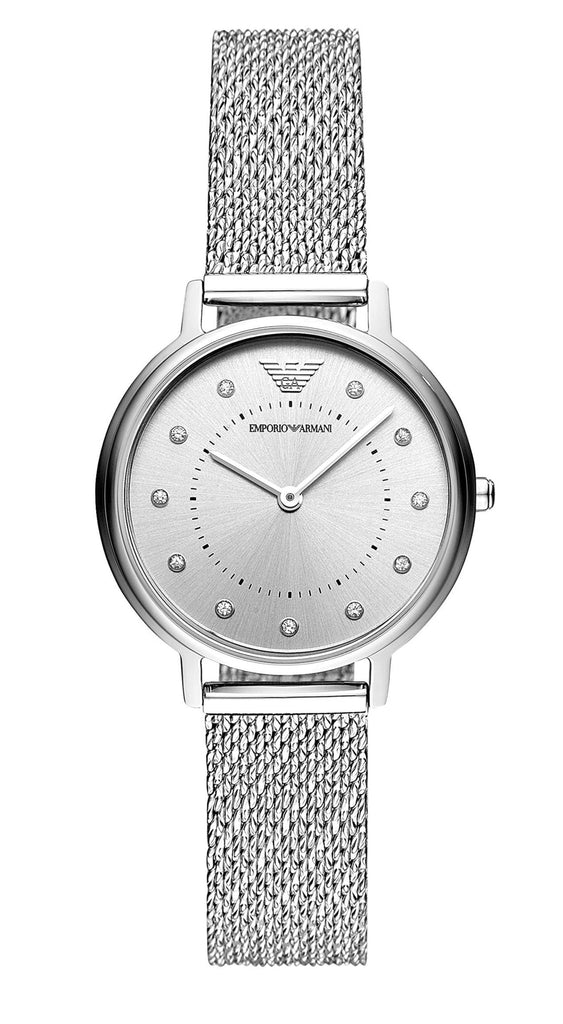 Emporio Armani Kappa Silver Dial Silver Mesh Bracelet Watch For Women - AR11128 Buy Now By Emporio Armani