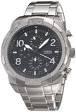 Fossil Bronson Chronograph Black Dial Silver Steel Strap Watch for Men - FS5710 Buy Now By Fossil
