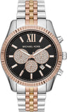 Michael Kors Lexington Chronograph Crystals Black Dial Two Tone Steel Strap Watch for Men - MK8714 Buy Now By Michael Kors