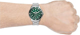 Fossil FB-03 Chronograph Green Dial Silver Steel Strap Watch for Men - FS5726 Buy Now By Fossil