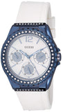Guess Starlight Diamonds Silver Dial White Rubber Strap Watch for Women - W0846L7 Buy Now By Guess