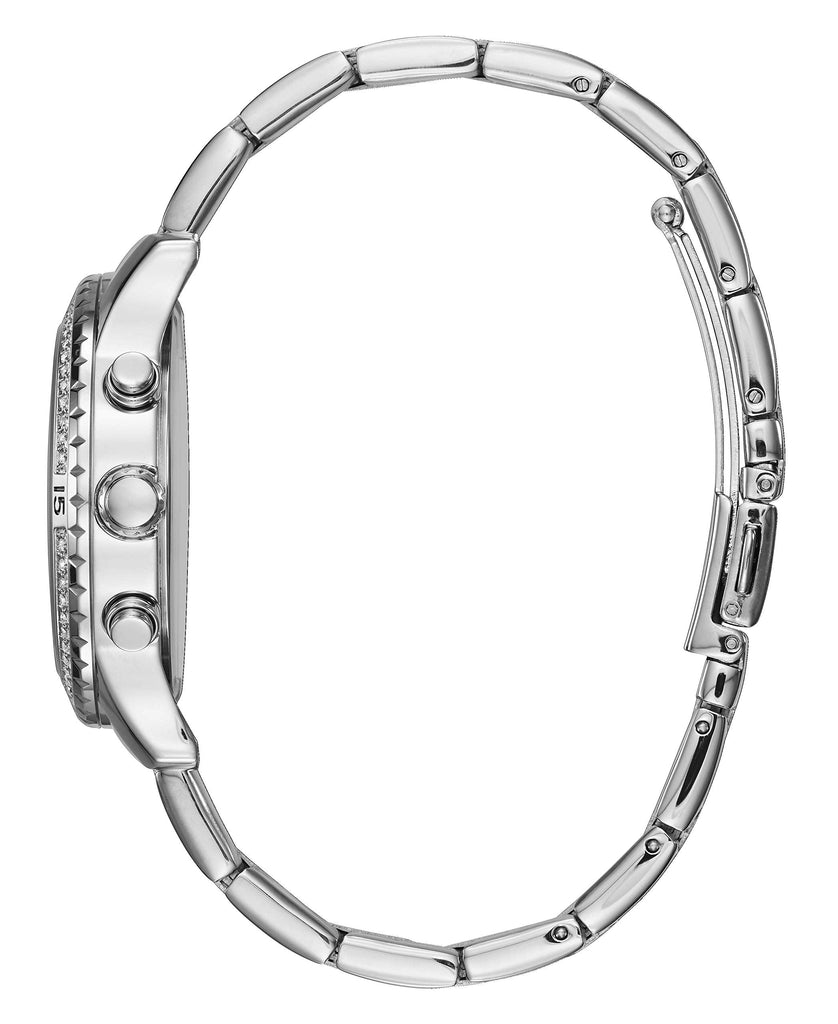 Guess Confetti Diamonds Blue Dial Silver Steel Strap Watch for Women - W0774L6 Buy Now By Guess