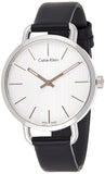 Calvin Klein Even Silver Black Leather Strap Watch for Women - K7B231C6 Buy Now By Calvin Klein