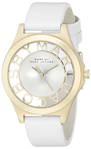 Marc Jacobs Henry Skeleton White Dial White Leather Strap Watch for Women - MBM1339 Buy Now By Marc Jacobs