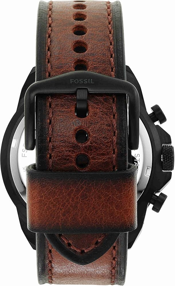 Fossil Bronson Chronograph Black Dial Brown Leather Strap Watch for Men - FS5856 Buy Now By Fossil