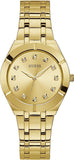 Guess Crystalline Diamonds Gold Dial Gold Steel Strap Watch for Women - GW0114L2 Buy Now By Guess
