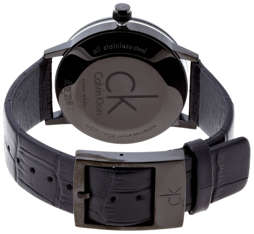 Calvin Klein Post Minimal Black Dial Black Leather Strap Watch for Men - K7621401 Buy Now By Calvin Klein