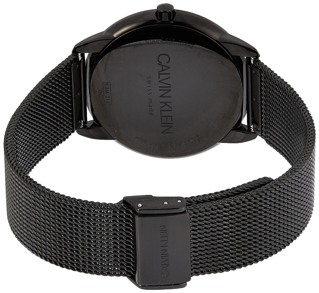Calvin Klein Minimal Black Dial Black Mesh Bracelet Watch for Men - K3M214X1 Buy Now By Calvin Klein