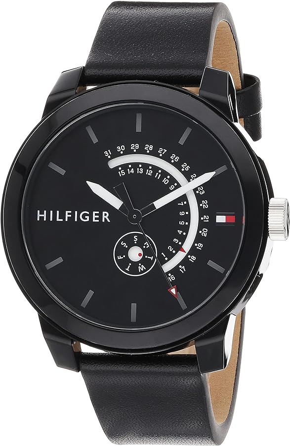 Tommy Hilfiger Denim Quartz Black Dial Black Leather Strap Watch for Men - 1791479 Buy Now By Tommy Hilfiger