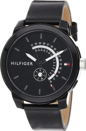 Tommy Hilfiger Denim Quartz Black Dial Black Leather Strap Watch for Men - 1791479 Buy Now By Tommy Hilfiger