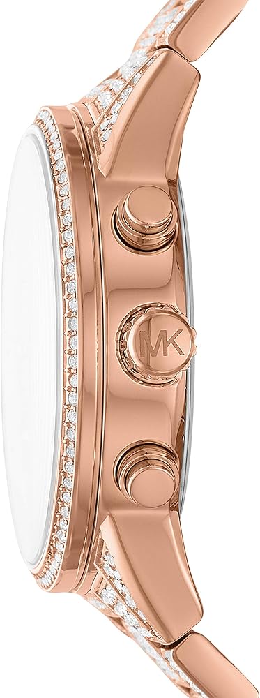 Michael Kors Ritz Three-Hand Glitz Rose Gold Dial Rose Gold Steel Strap Watch for Women - MK6748 Buy Now By Michael Kors