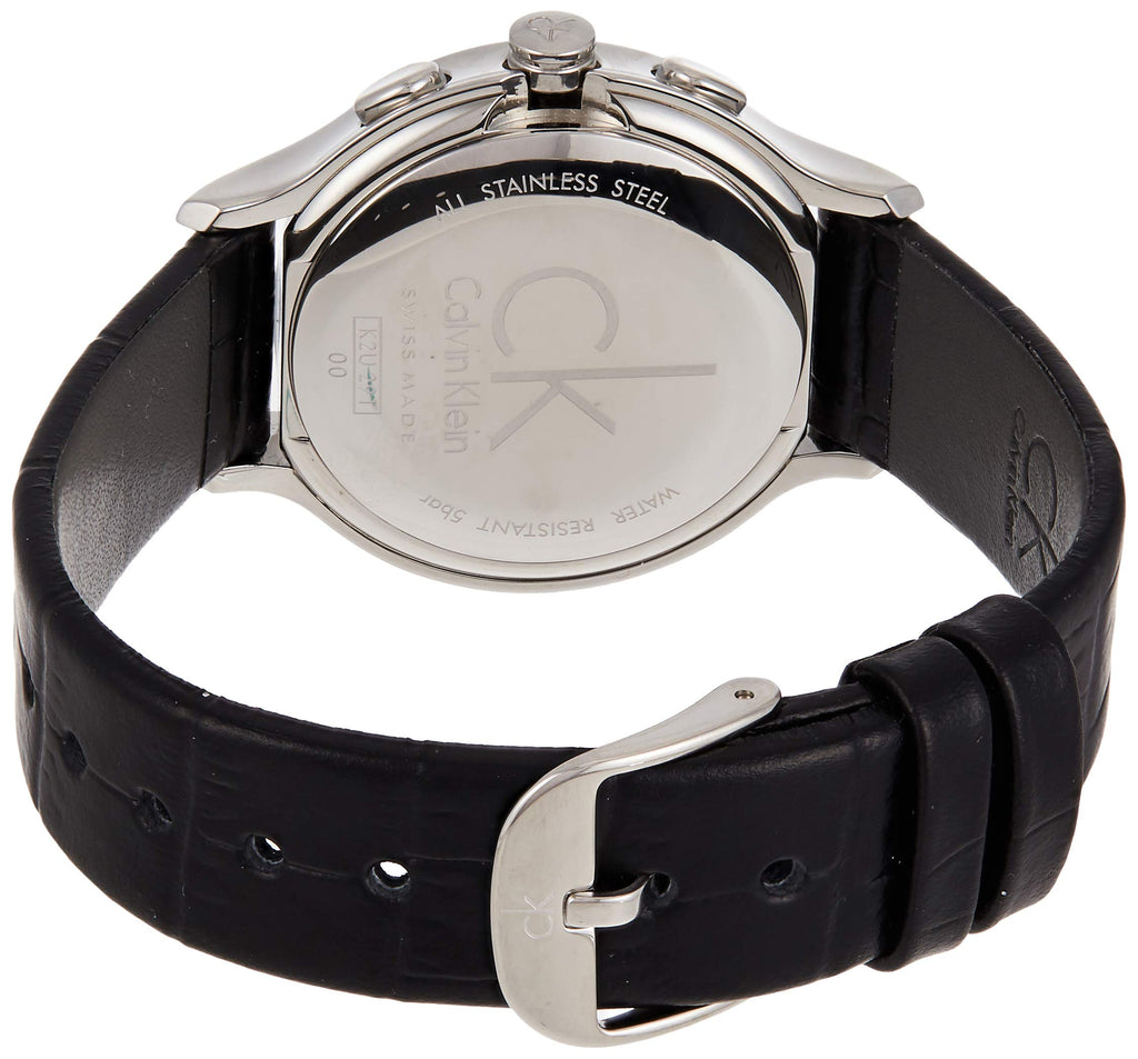 Calvin Klein Skirt Chronograph Black Dial Black Leather Strap Watch for Men - K2U291C1 Buy Now By Calvin Klein