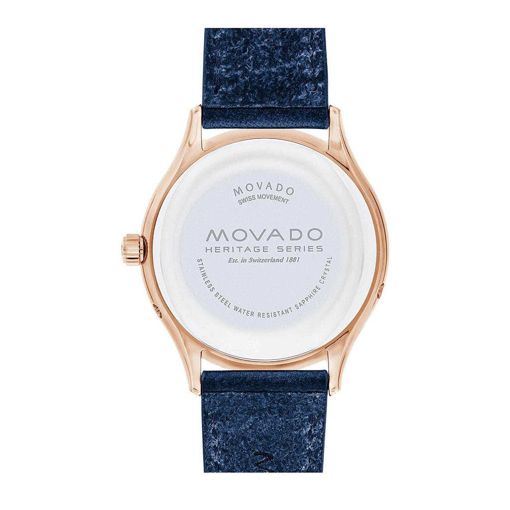 Movado Heritage Celestograf White Mother of Pearl Dial Blue Leather Strap Watch For Women - 3650011 Buy Now By Movado