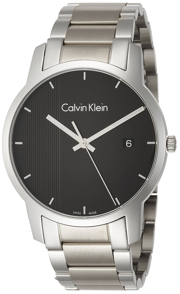 Calvin Klein City Chronograph Black Dial Silver Steel Strap Watch for Men - K2G2G14Y Buy Now By Calvin Klein