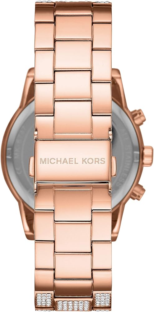 Michael Kors Ritz Three-Hand Glitz Rose Gold Dial Rose Gold Steel Strap Watch for Women - MK6748 Buy Now By Michael Kors