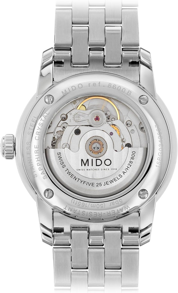 Mido Baroncelli II Automatic Blue Dial Silver Steel Strap Watch For Men - M8600.4.15.1 Buy Now By Mido